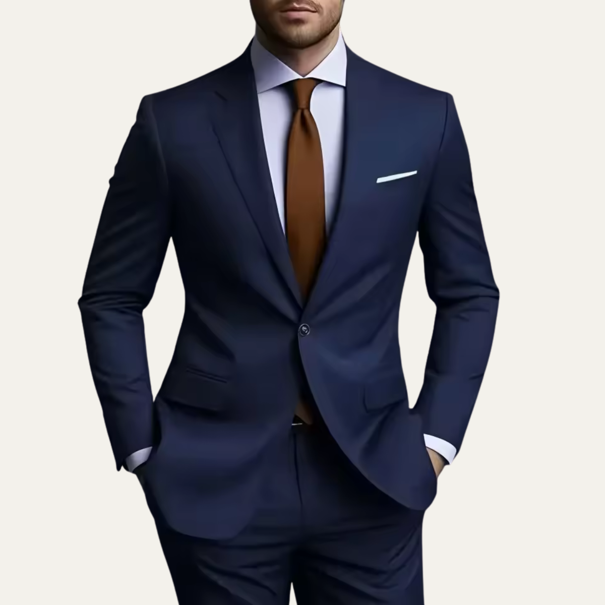 The Barbaresco - Herr Elegant Slim Fit Kostymset – Affärsblazer & Byxor