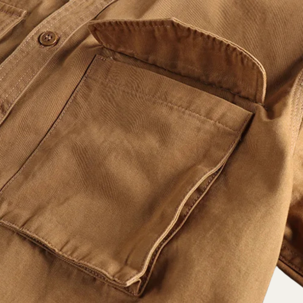 The Ashford - Herr Cargo Bomull Arbetskläder Knapp-up Skjorta med Fickor