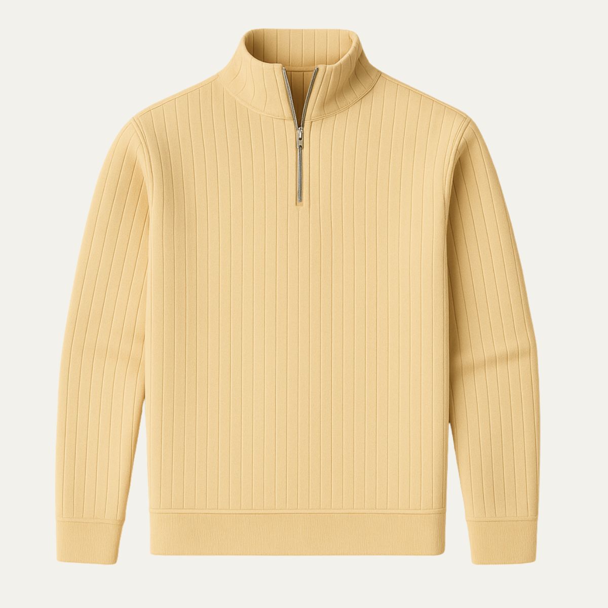 Herrens Ashford ribbad halvzip-pullover för stilren komfort