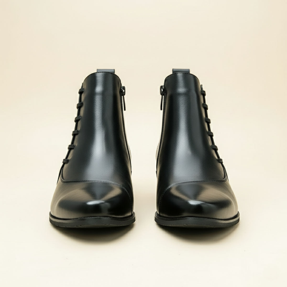 The Paisley - Klassiska läderkängor med dragkedja på sidan för herr