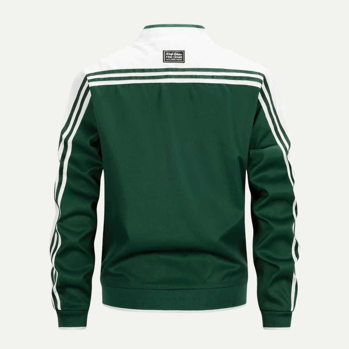 The Oakridge - Herrarnas Andningsbara Zip-Up Lätta Träningsjacka med Randiga Ärmar