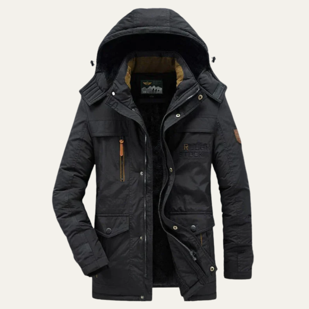 The Fairfield - Herr Vinter Varm Fleecefodrad Huva Parka Jacka