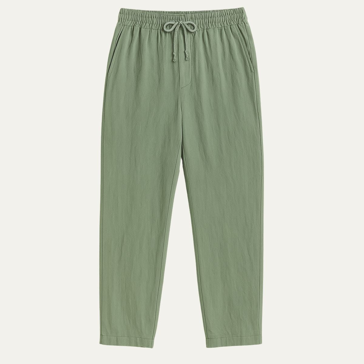 Herrens vintage beige linneskjorta i klassisk stil