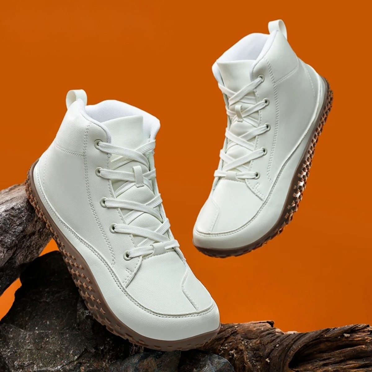 The Sussex - Casual läderskor för män med högt skaft och halkfri sula