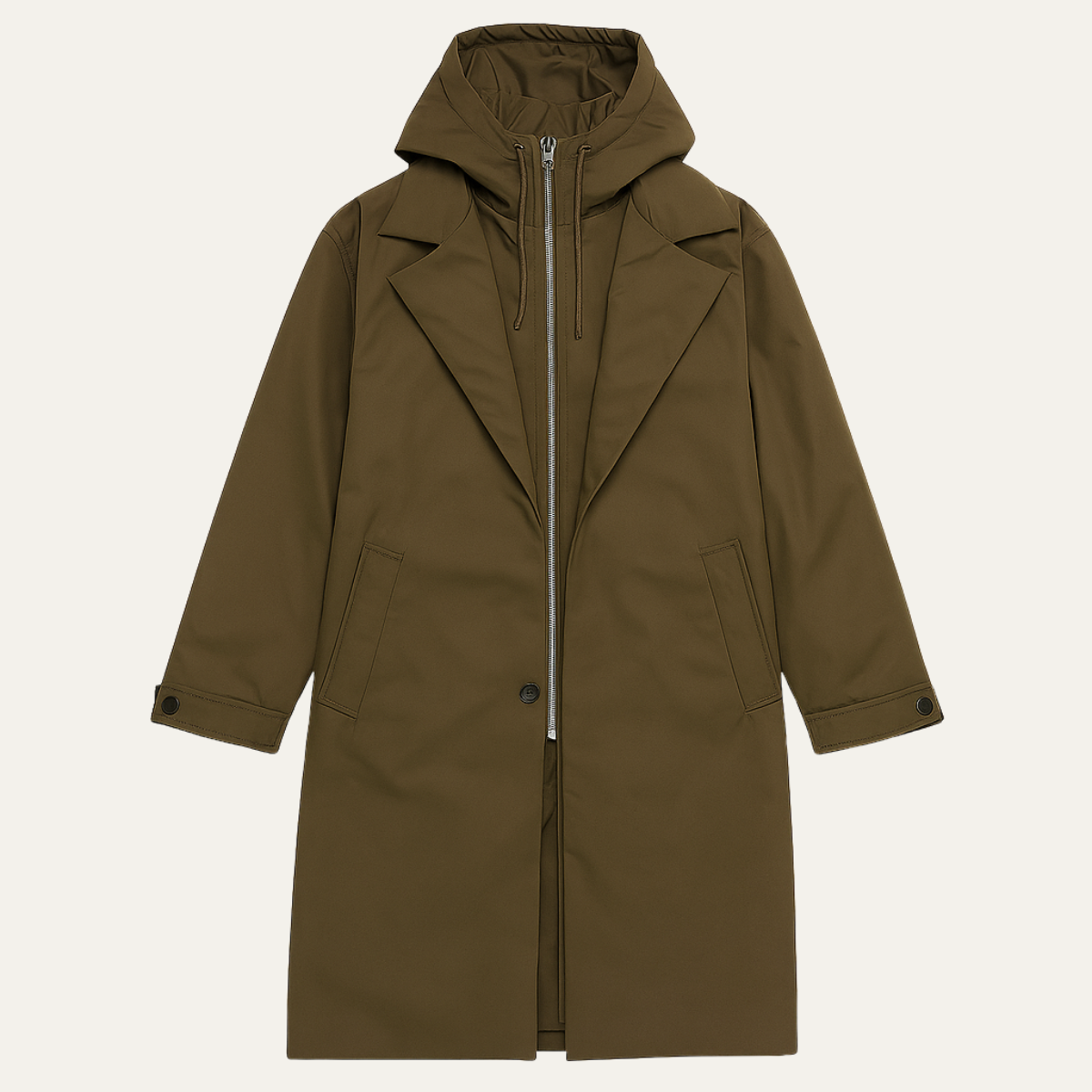 The Oldborough – Teknisk Trenchcoat för Herr med Huva