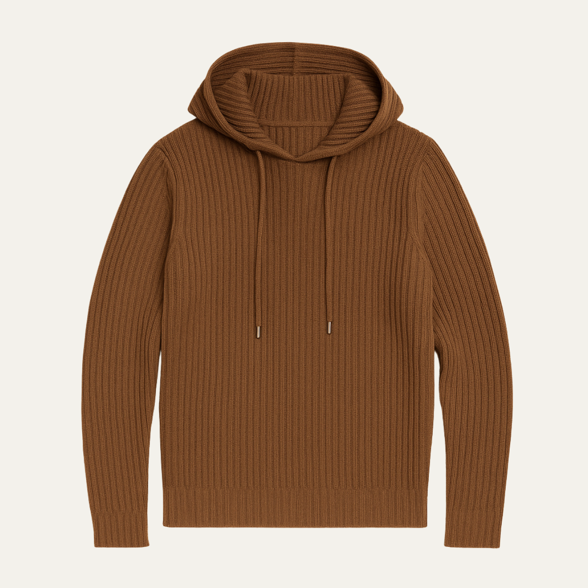 The Ashland - Herr Slim Fit Drawstring Ribbad Stickad Hoodie Tröja