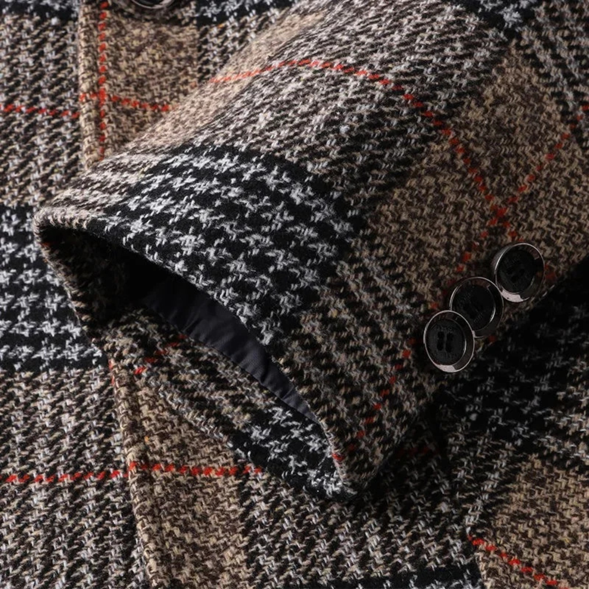 The Monopoli - Herr Slim Fit Rutigt Tweed Blazer Kostym