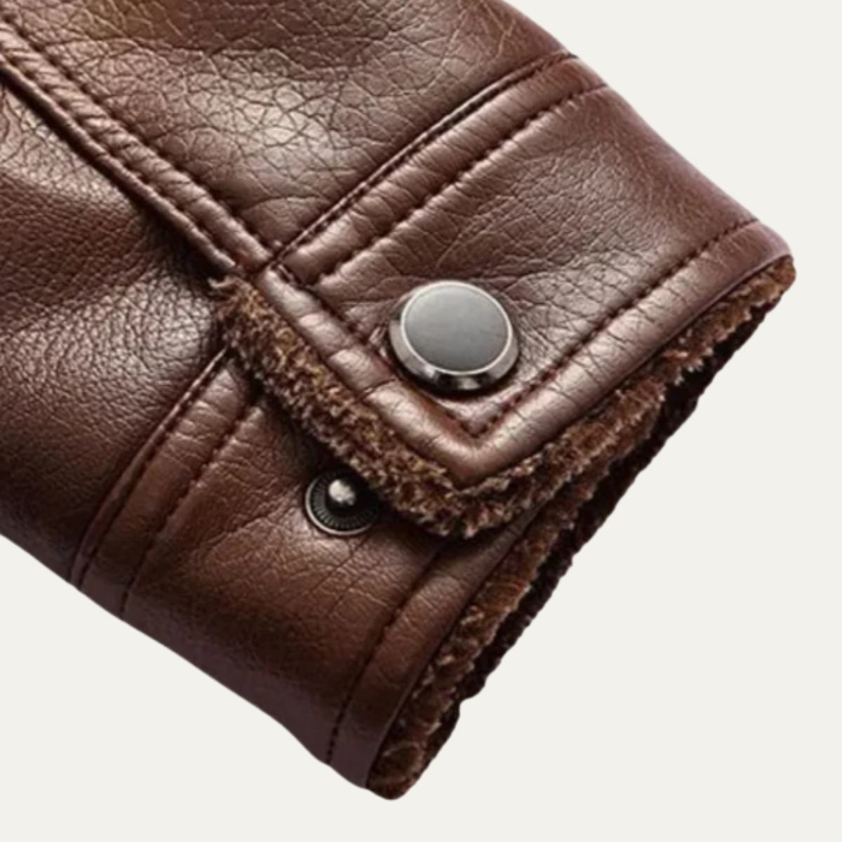 The Arlington - Herr Stiliga Läder Vinterjacka med Varm Fleece Foder