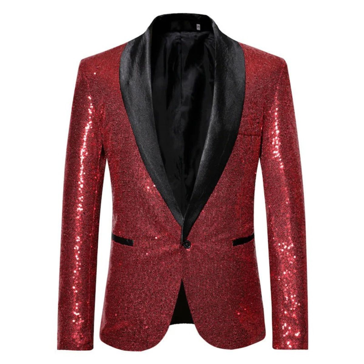 Silverfärgad paljettblazer – elegant slim fit-partyjacka