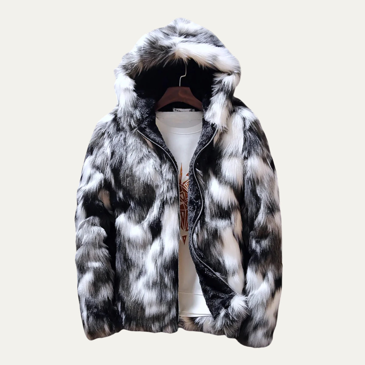 The Garda Porto - Herr Elegant Mjuk Fuskpäls Huva Vinterjacka