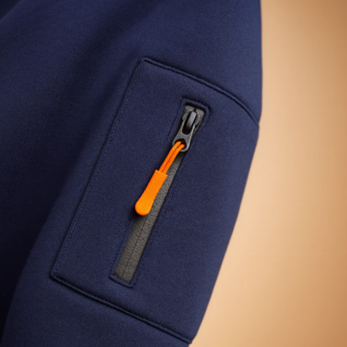 The Ridgefield - Herr Avslappnade Halv Zip Hoodie Tröja med Dragkedjefickor