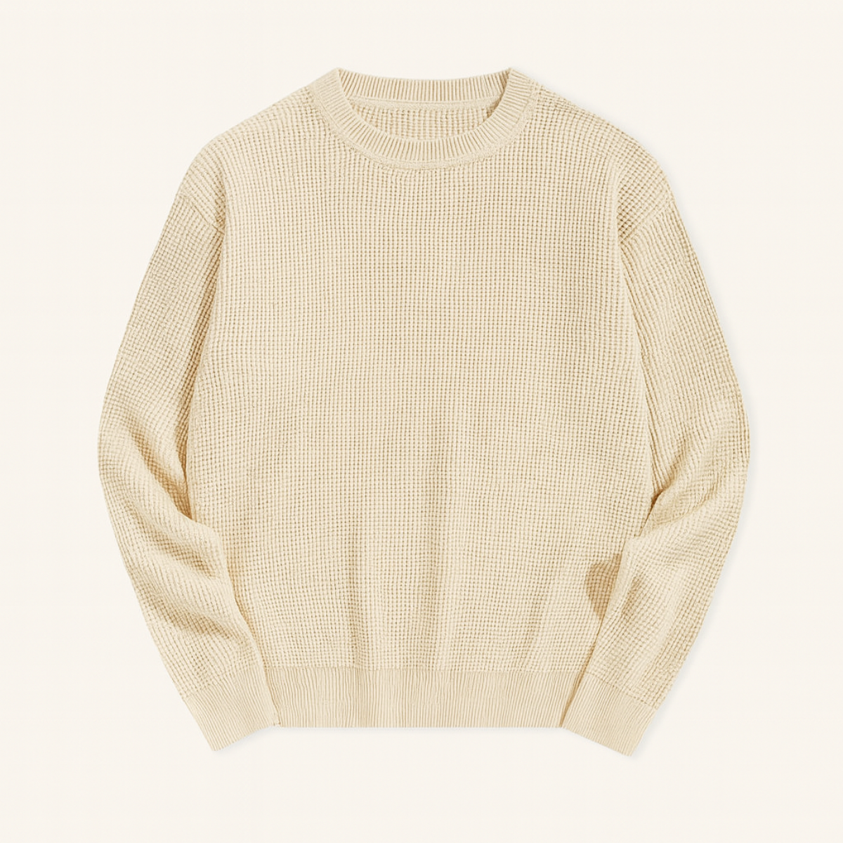 Pull i mode för män Mayfair - Avslappnad stickad jeans med rund hals texturerad