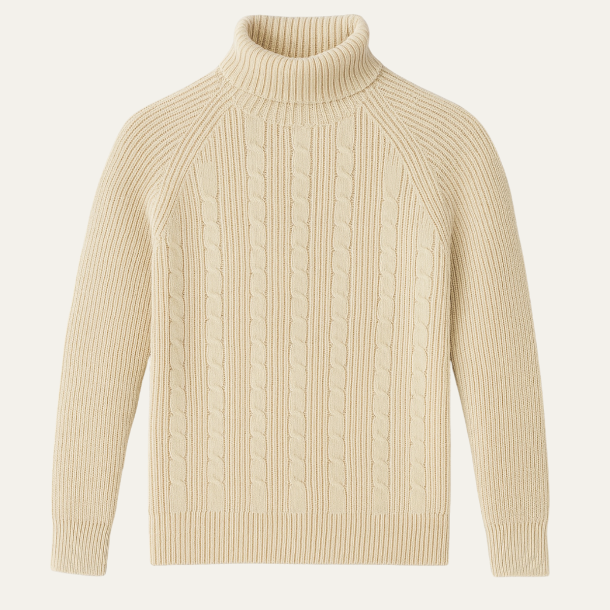Pull Original Classic Richemont för män med rundkrage i åttastrickad stickad tröja - Beige