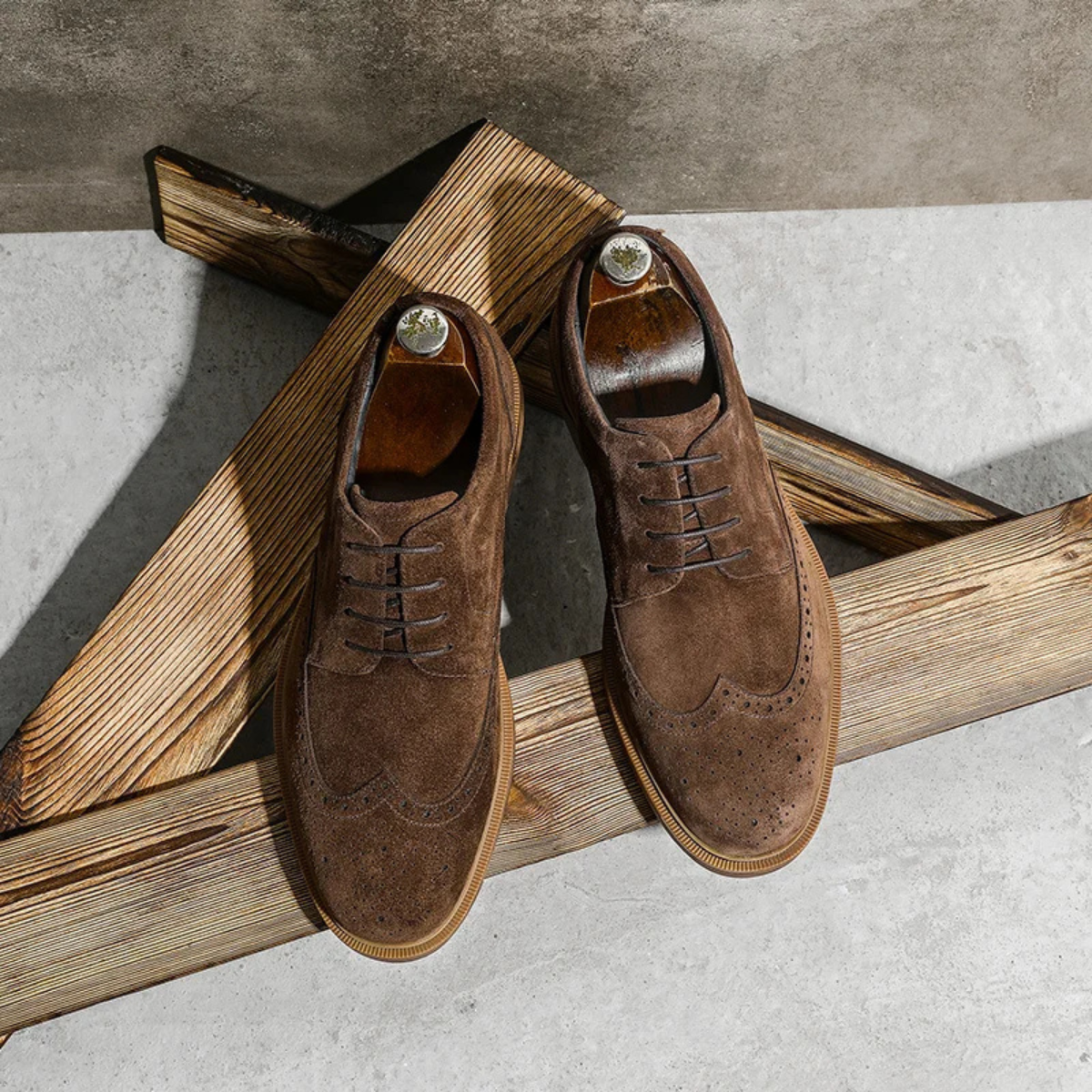 The Trastevere - Herrarnas Mocka Läder Snörade Oxford Skor