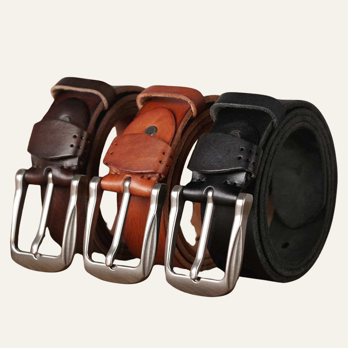 Farnham Belt – Classic Cowhide Leather, Hand-Perforated