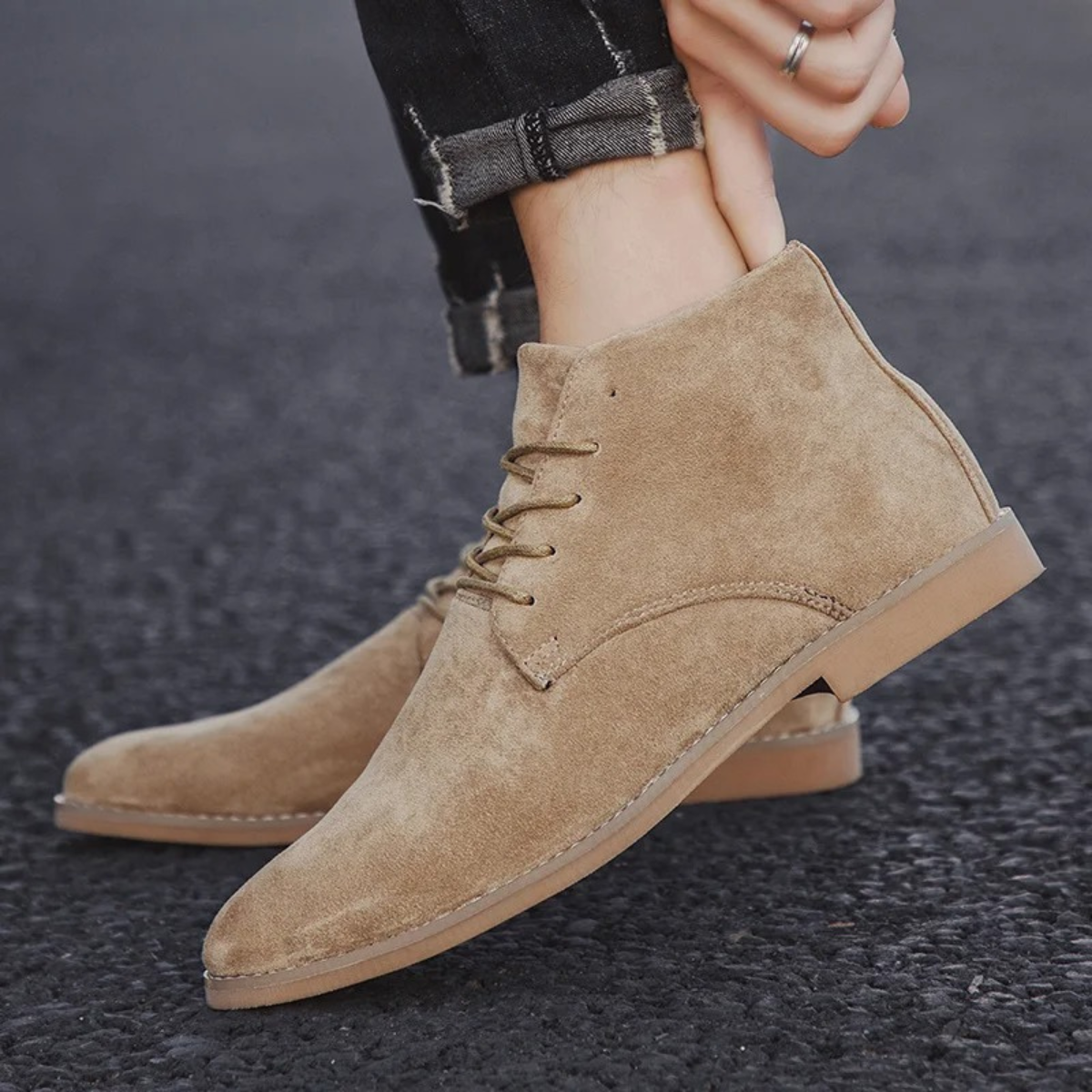 The Dockside - Herr Casual Suede Snörade Ankelstövlar