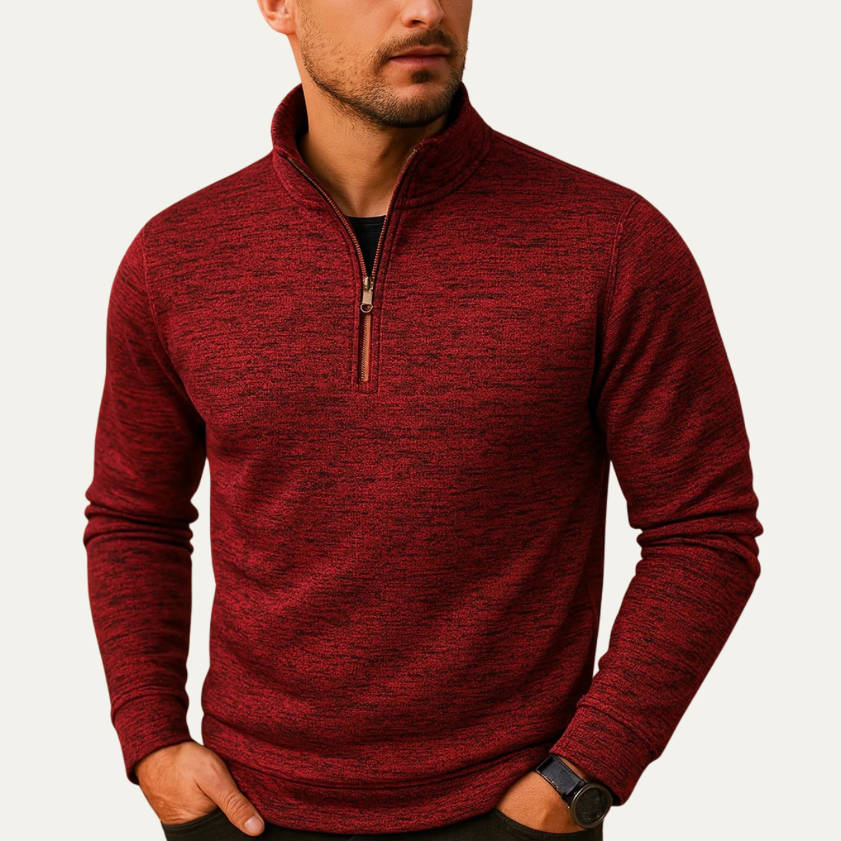 Pullover med båtringning Belgrave Quarter Zip för en avslappnad och trendig stil