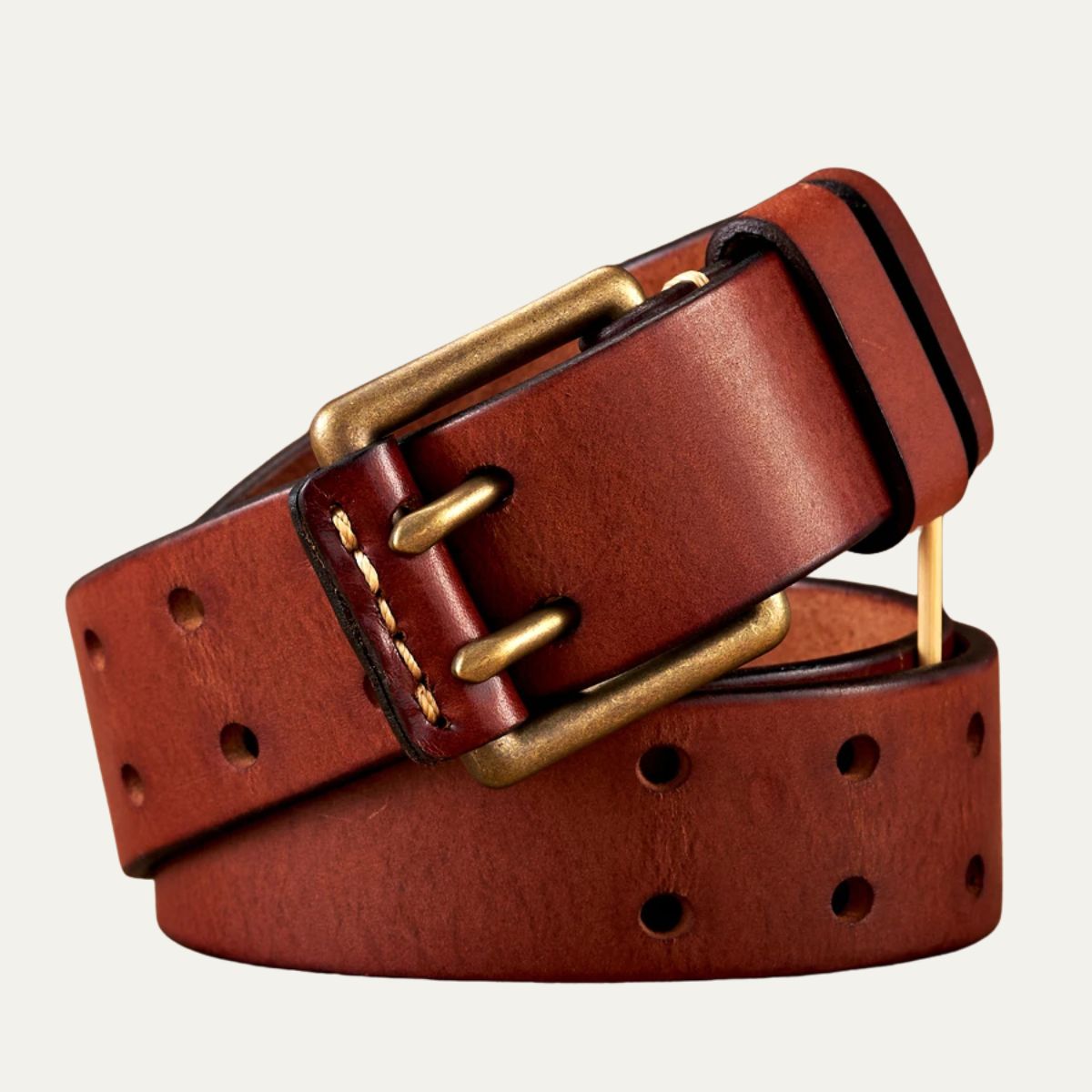 Lancaster Belt – Vintage Leather Design with Double Ring