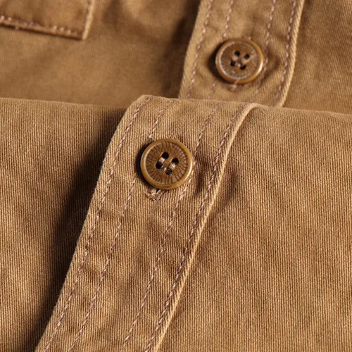 The Ashford - Herr Cargo Bomull Arbetskläder Knapp-up Skjorta med Fickor