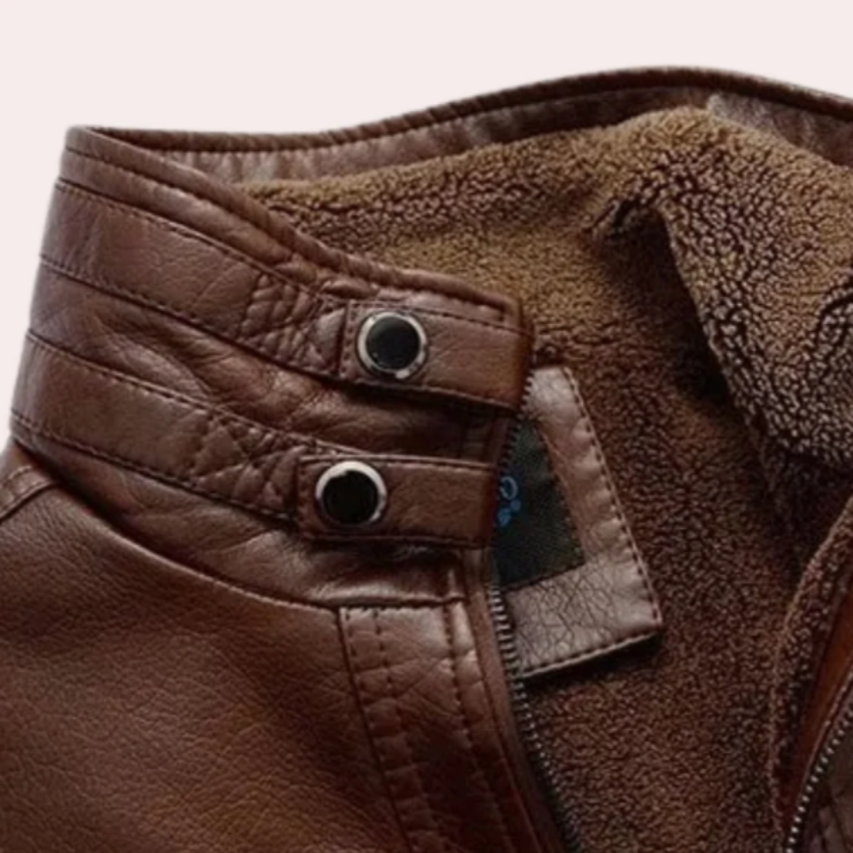 The Arlington - Herr Stiliga Läder Vinterjacka med Varm Fleece Foder