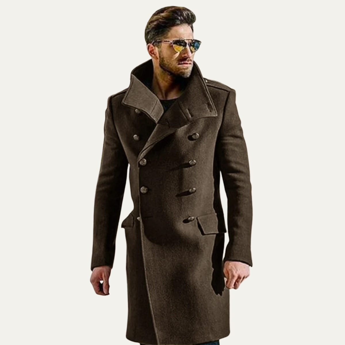The Stratford - Herrs Dubbelknäppt Lång Ull Trench Coat