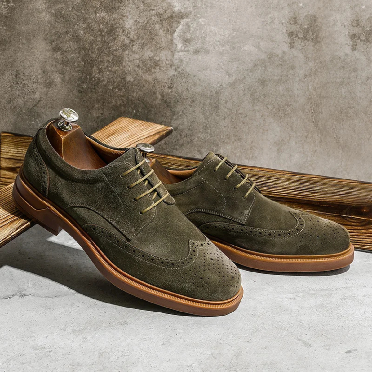 The Trastevere - Herrarnas Mocka Läder Snörade Oxford Skor