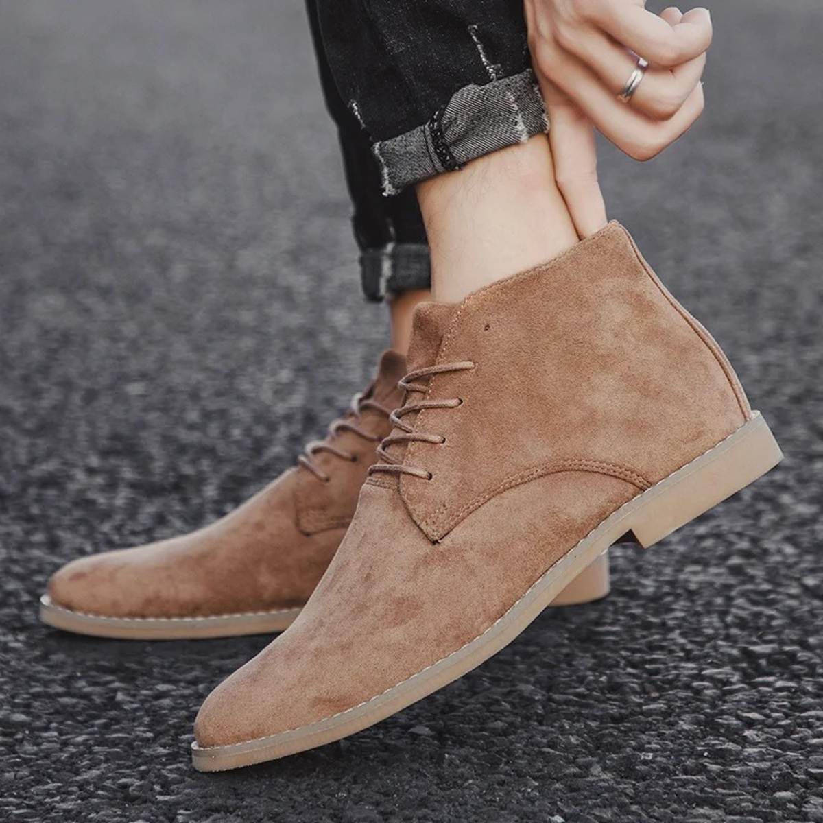 The Dockside - Herr Casual Suede Snörade Ankelstövlar