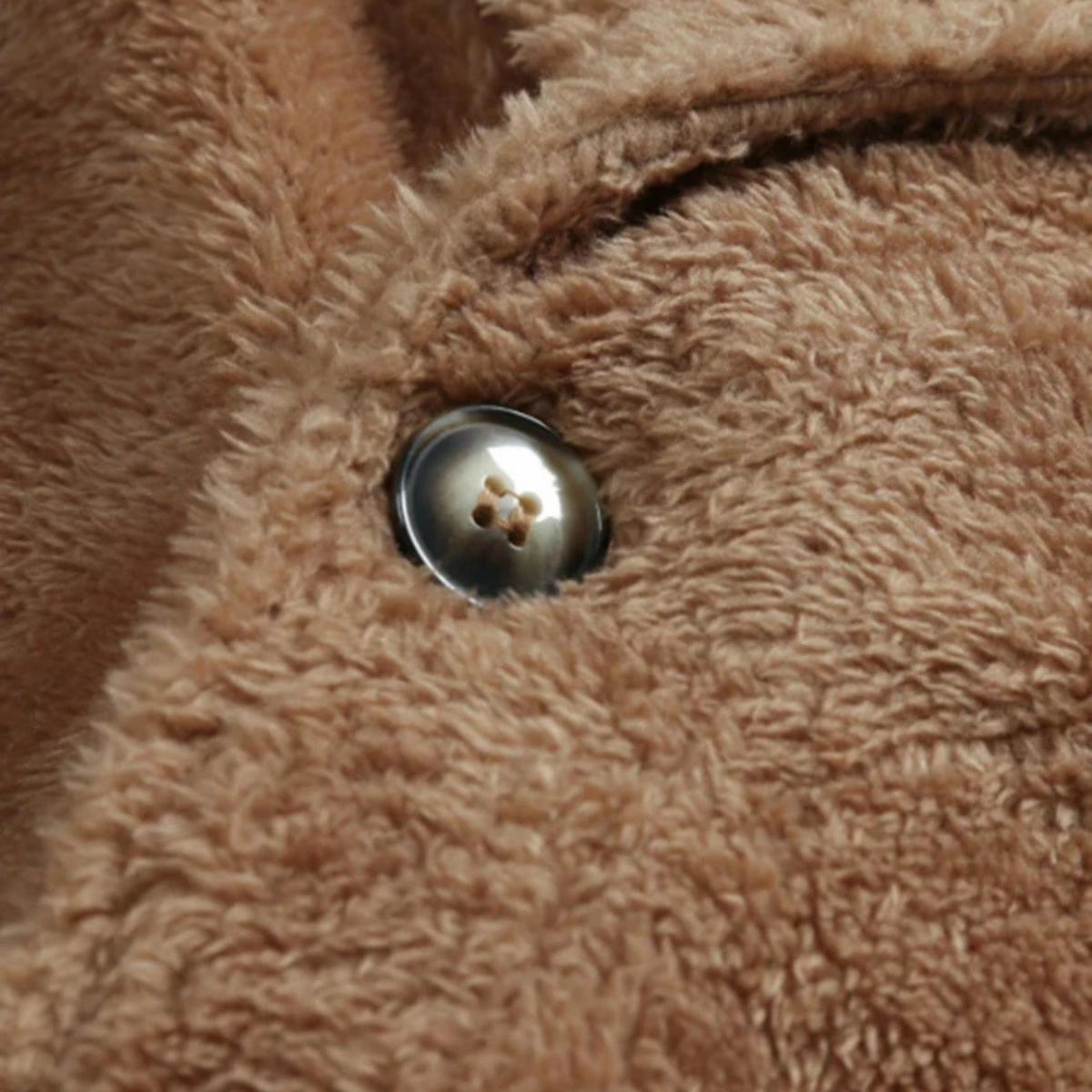 The Fairchild - herrjacka i varm brun dubbelknäppt plysch för vintern