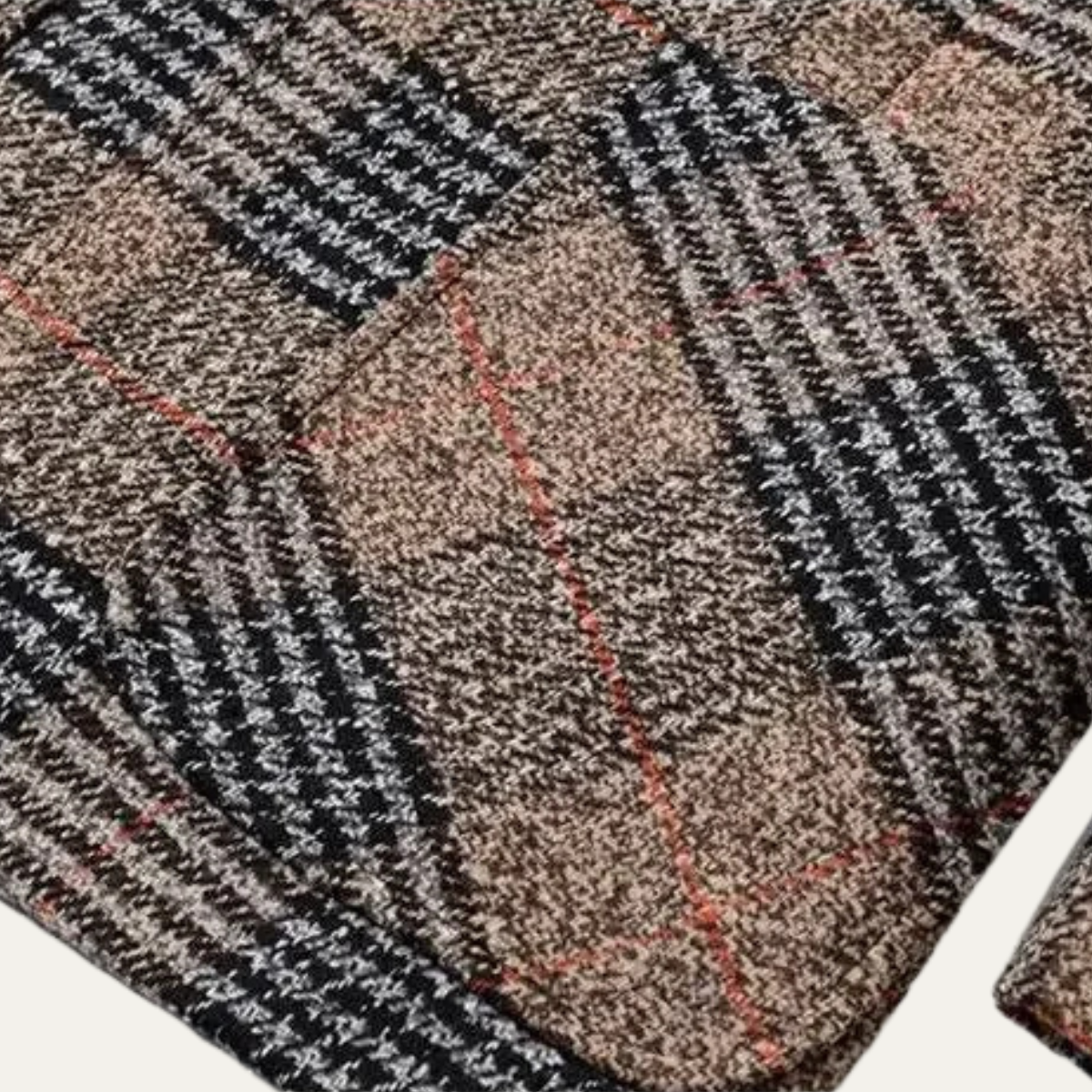 The Monopoli - Herr Slim Fit Rutigt Tweed Blazer Kostym