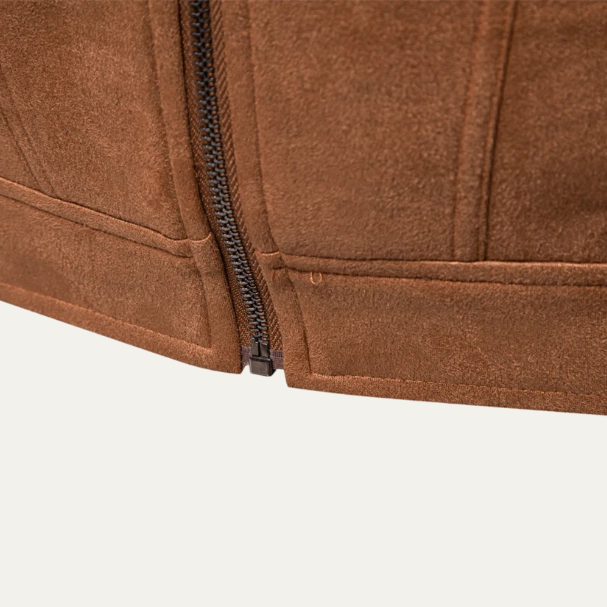 The Varese - Herr Trucker Suede Läder Zip-Up Jacka