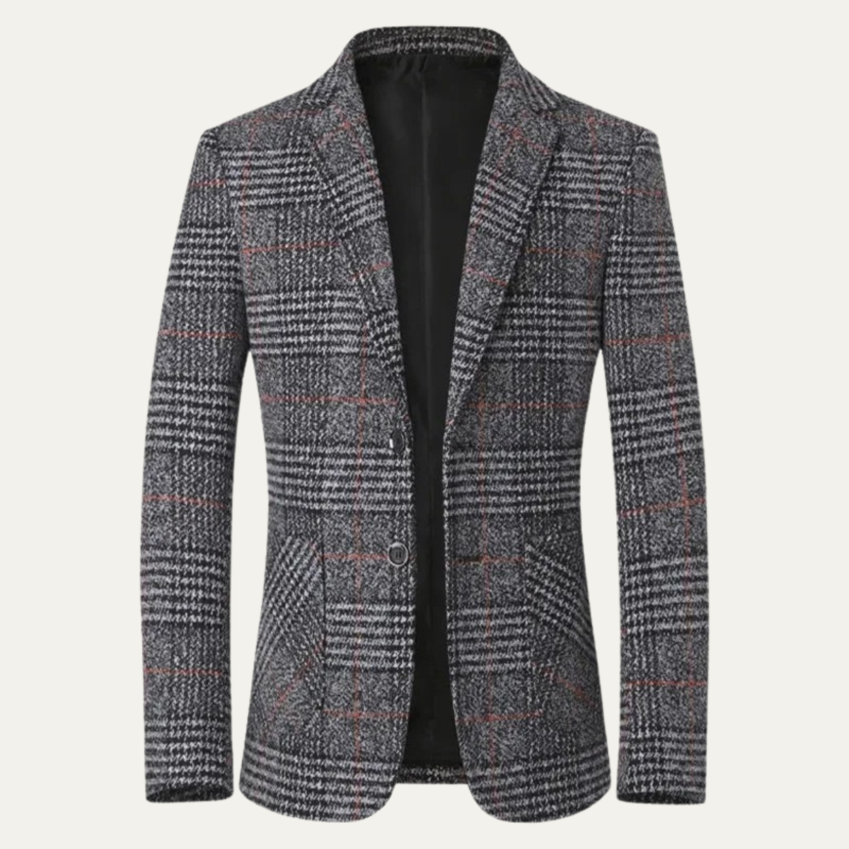 The Monopoli - Herr Slim Fit Rutigt Tweed Blazer Kostym