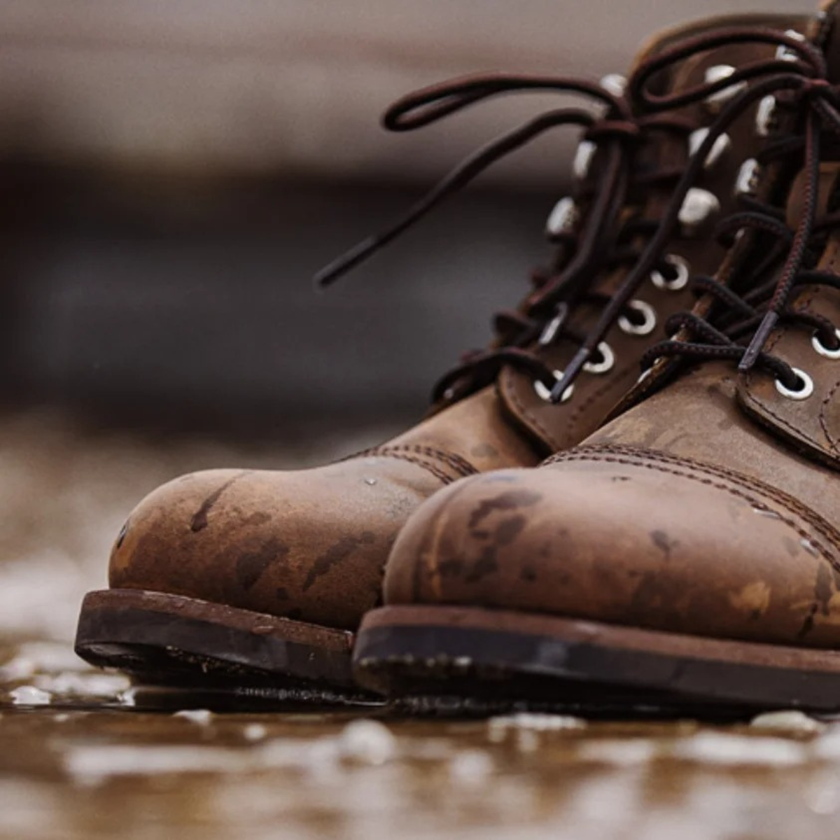 The Grayfield - Herrars Snörade Kängor i Läder