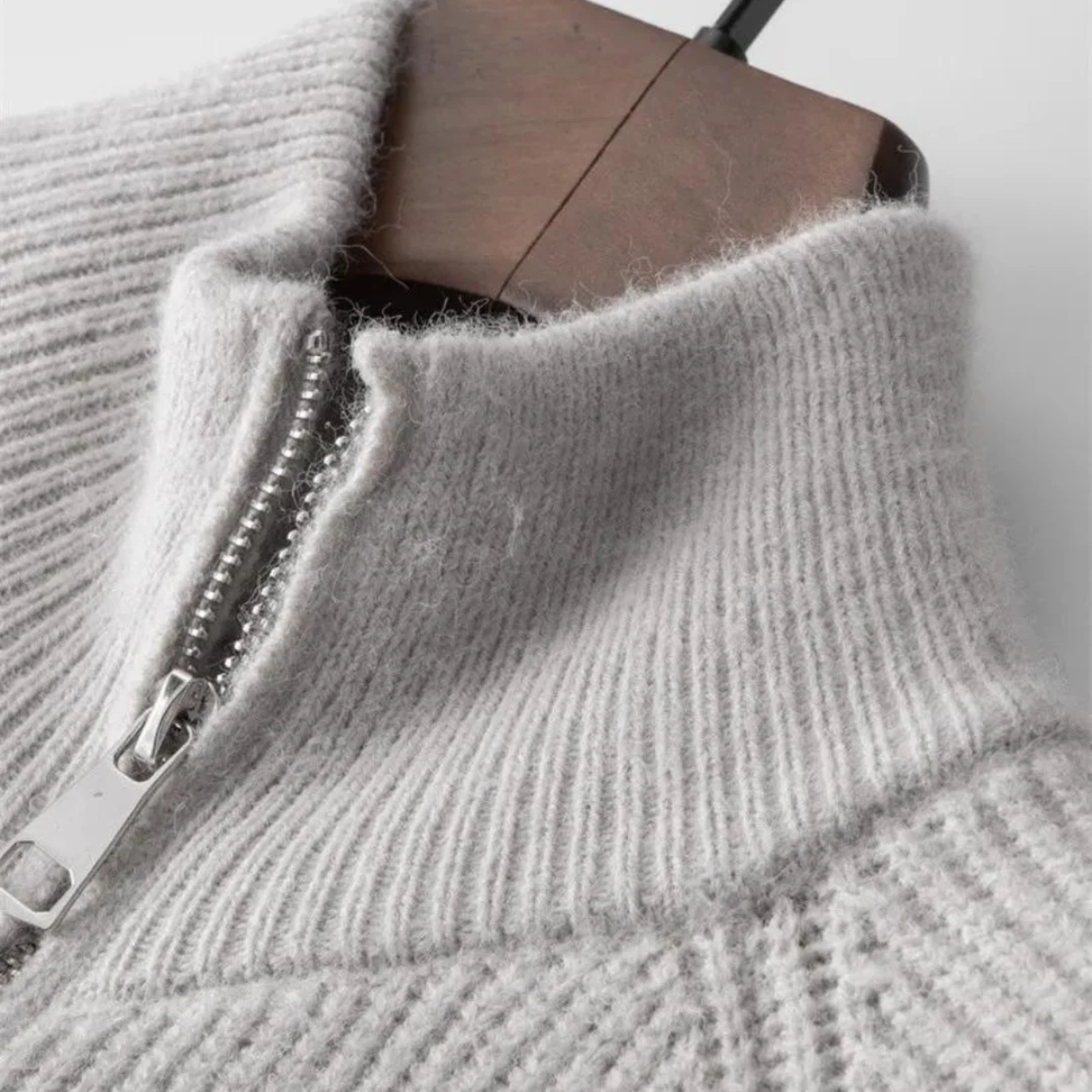 Richmond Herr elegant Merinoull-Cardigan med dragkedja