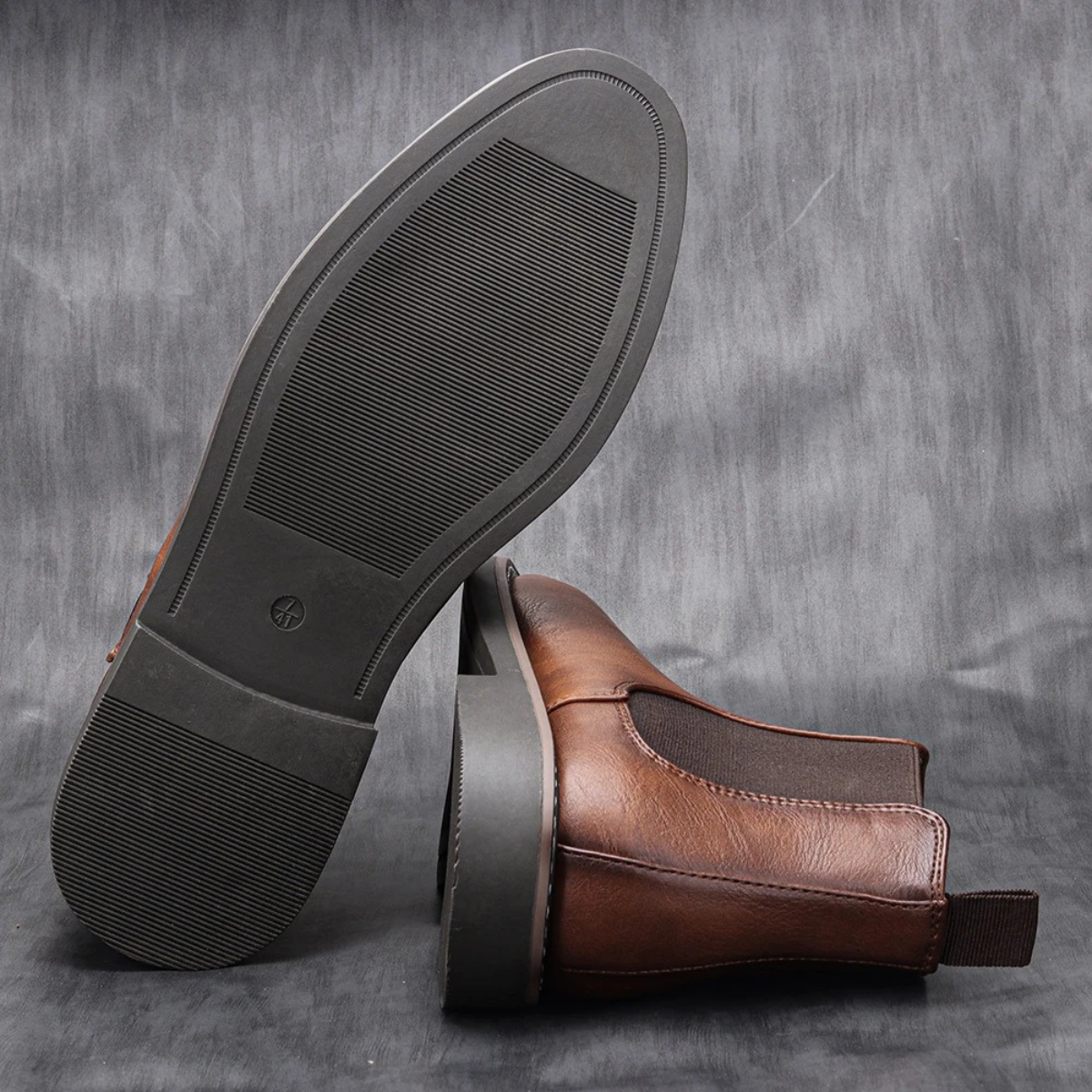 The Montalcino - Herrarnas Bruna Klassiska Läder Slip-On Chelsea Stövlar