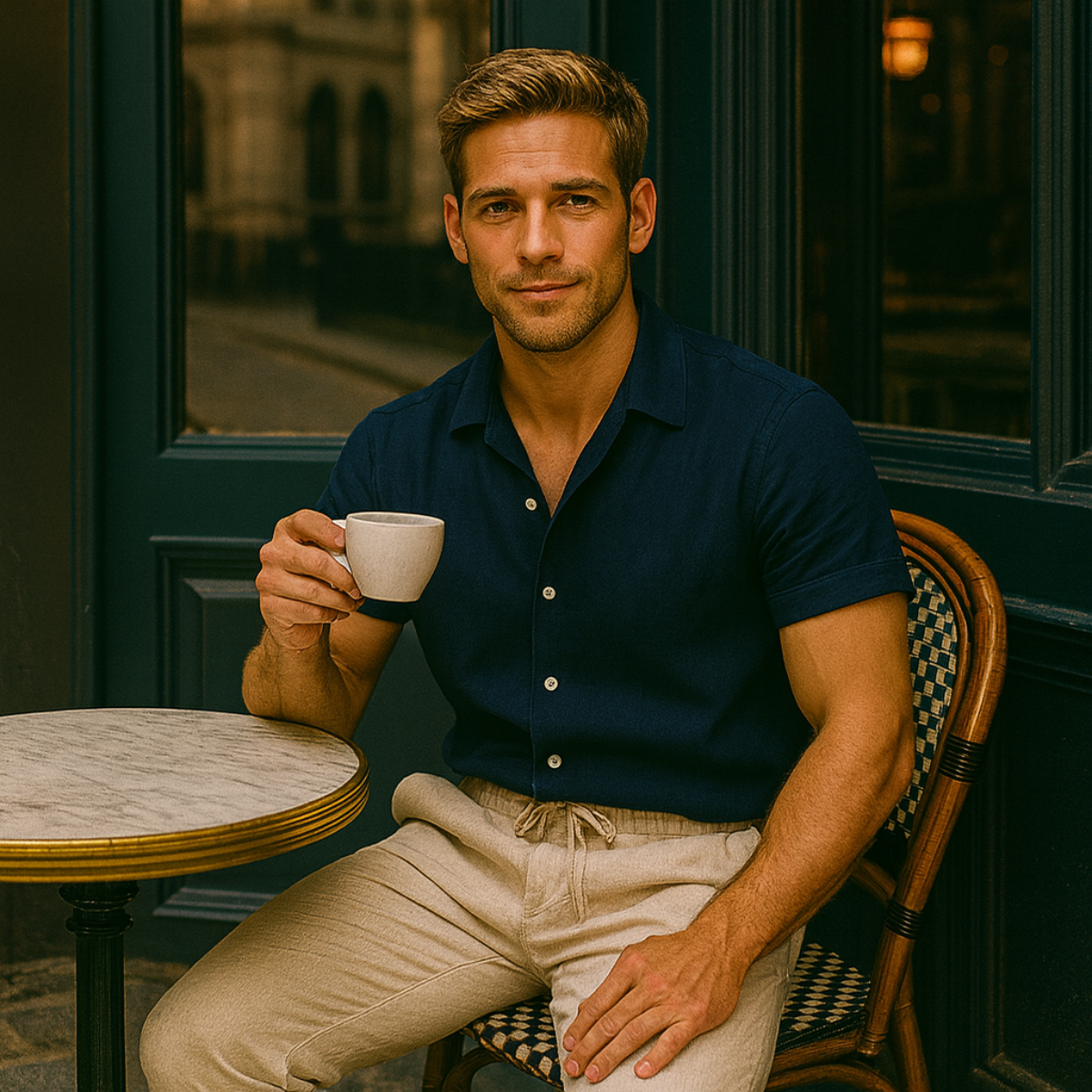 Amalfi Linne Set – Sommar Skjorta & Byxor för Män