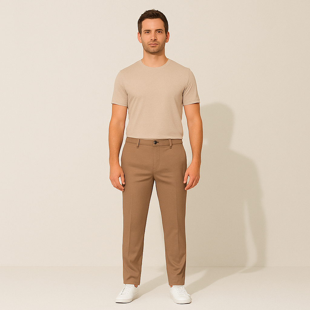 Klassiska Santorini Chino Byxor för Herrar - Elegant Brun