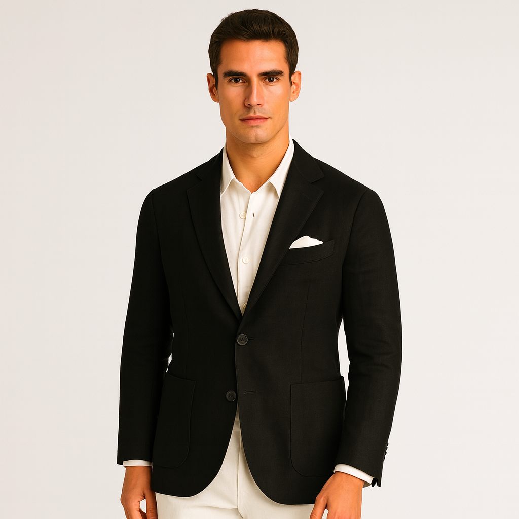 Elegant Miami Linne sommarblazer för män – Perfekt för bröllop och formella tillställningar