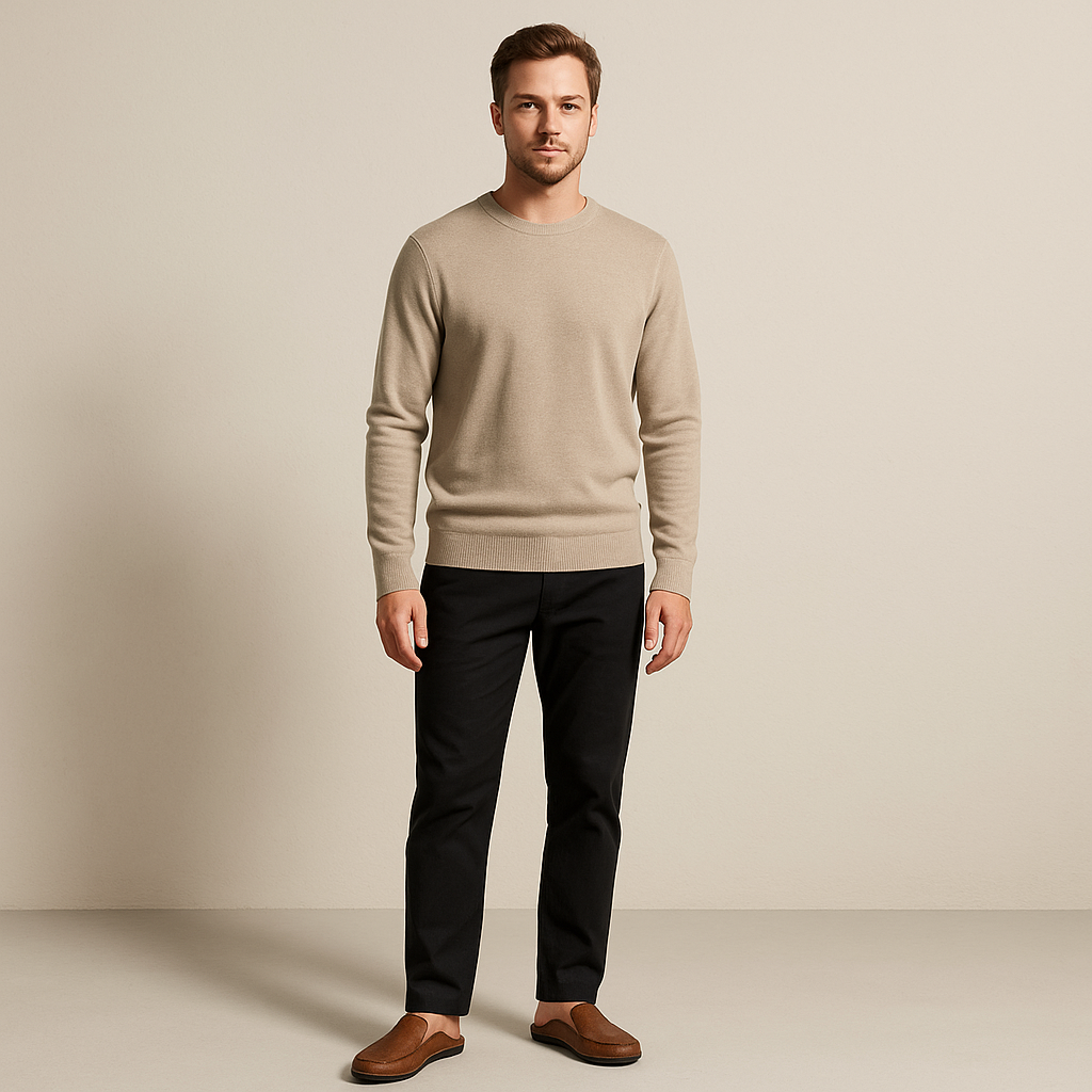 The Ashcroft - Bekväma lediga läderskor för män mjuka loafers utan snörning