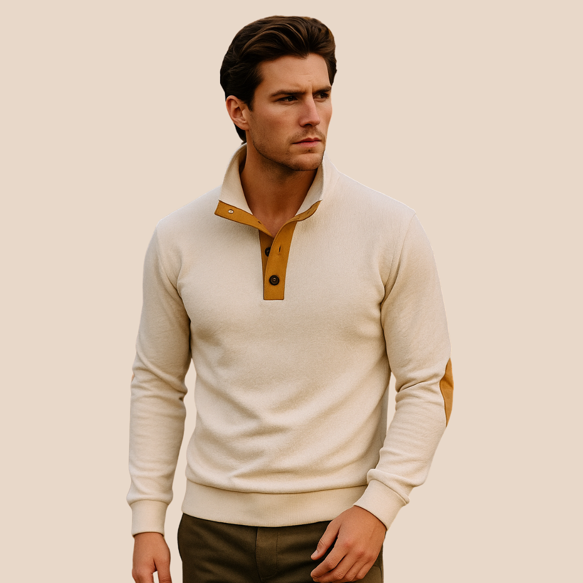 Pull-over Oxford Åttaknappig sweatshirt för stilfull komfort