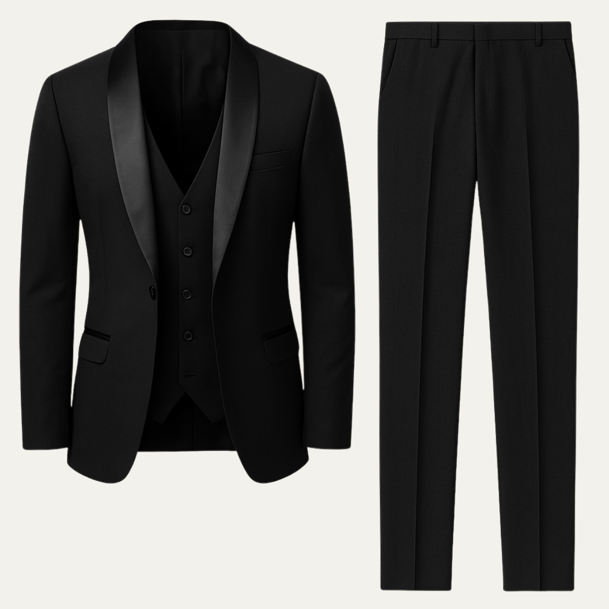The Trebbiano - Herr 3-delade Kostym – Elegant Slim Fit Formell Smoking Set