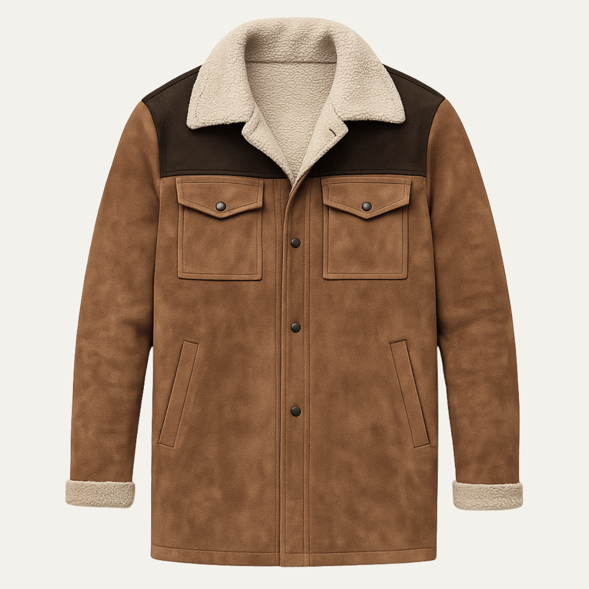 The Crestview - Herr Vintage Shearling Fodrad Varm Vinterjacka