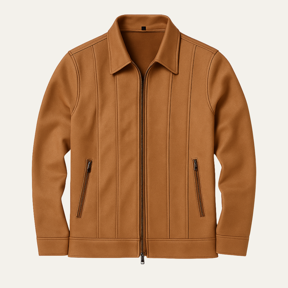 The Varese - Herr Trucker Suede Läder Zip-Up Jacka