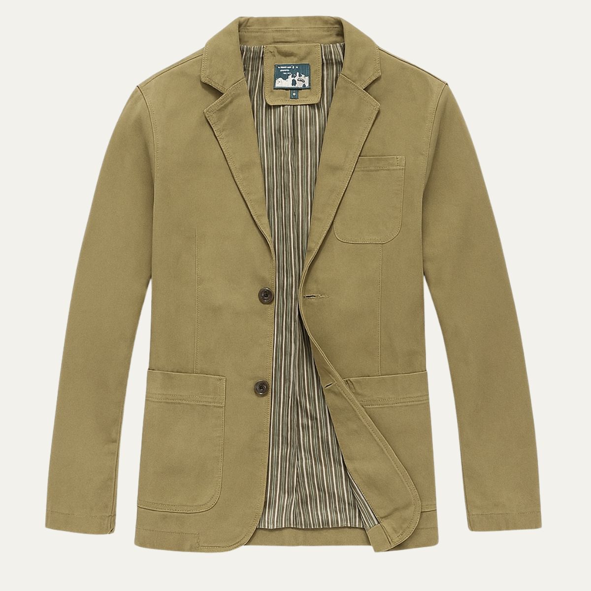 Blazer-stil Bomullsvindjacka för män med praktiska fickor i Reykjavik