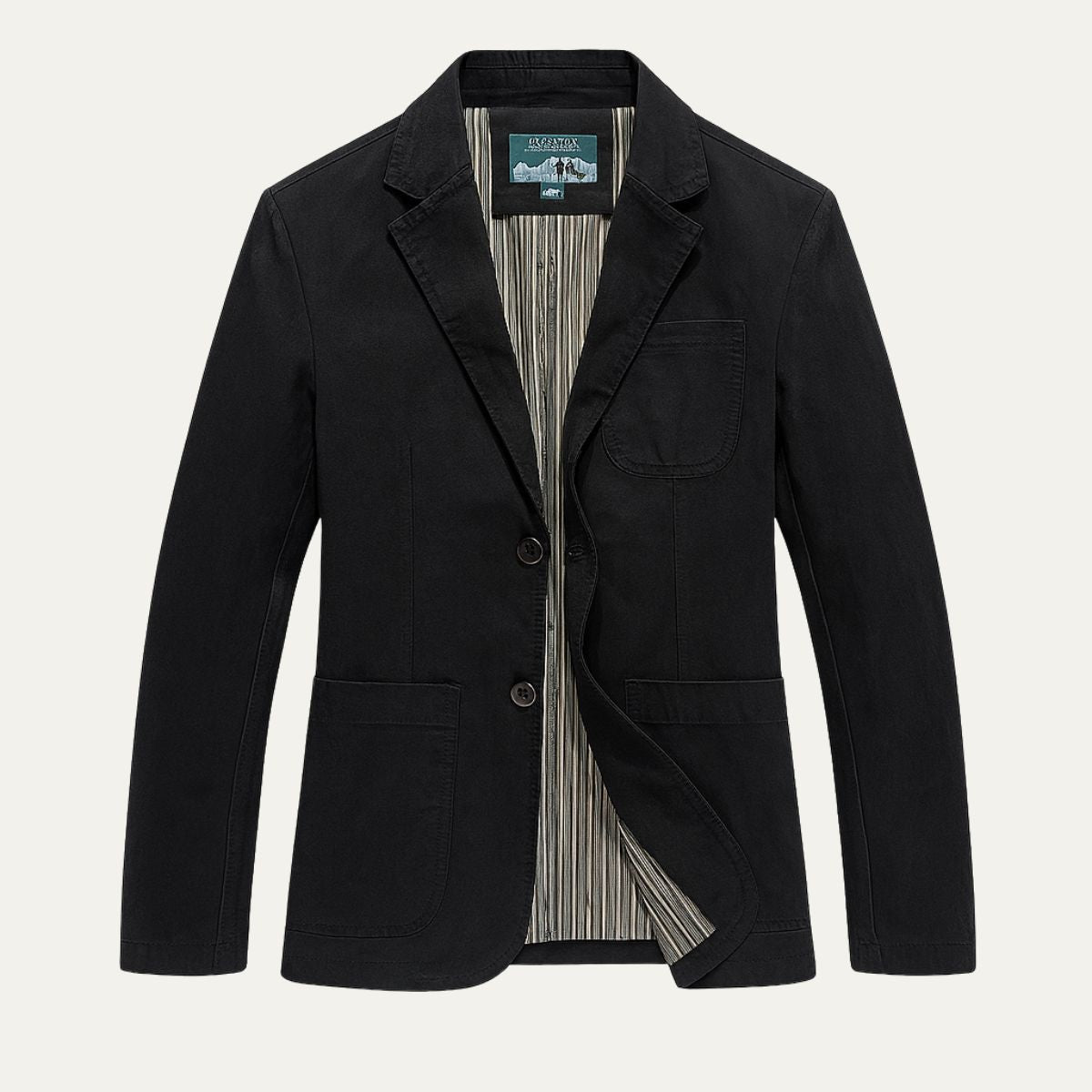 Blazer-stil Bomullsvindjacka för män med praktiska fickor i Reykjavik