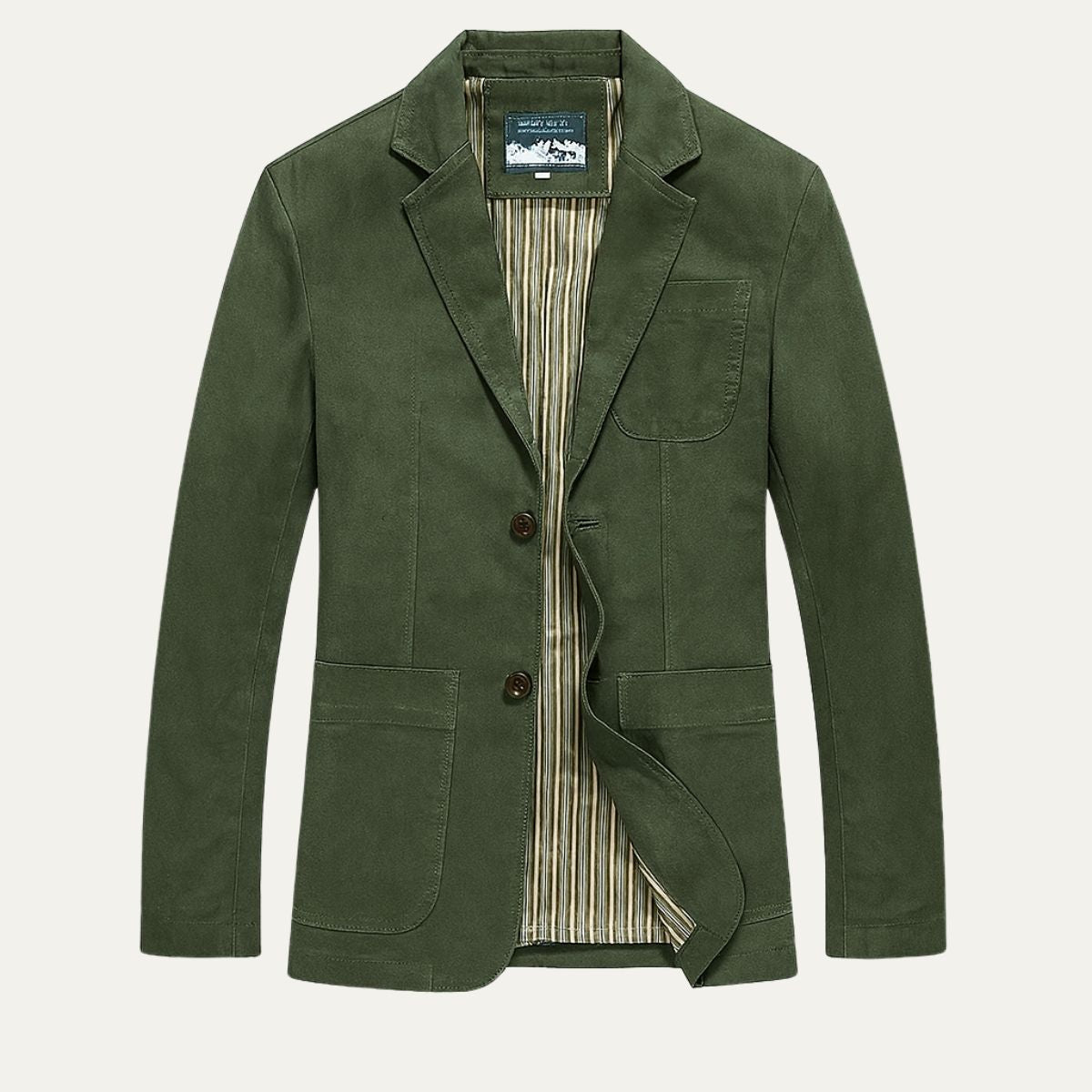 Blazer-stil Bomullsvindjacka för män med praktiska fickor i Reykjavik
