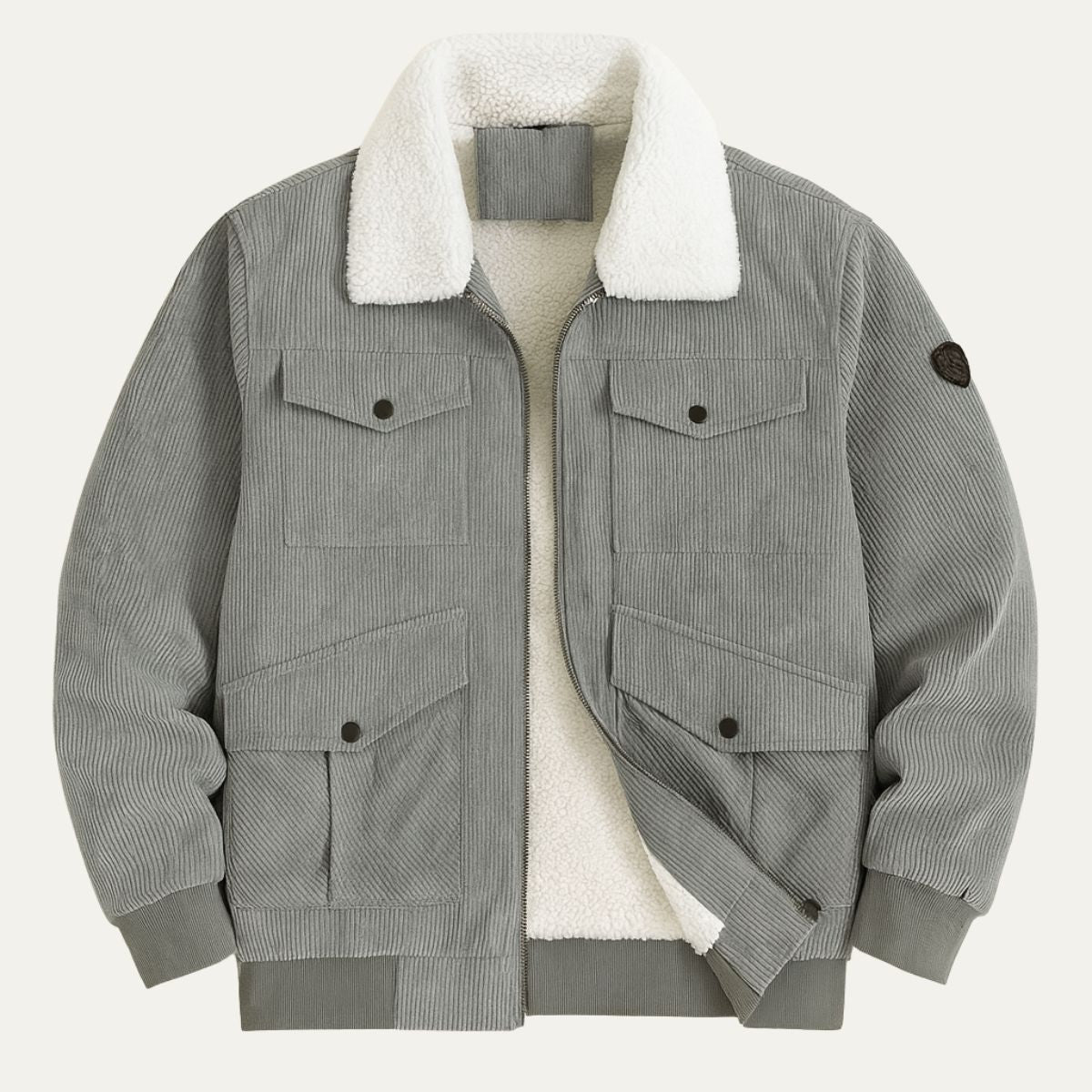 Vintage herrskorduroyjacket med mysig fleecefoder från Tallinn