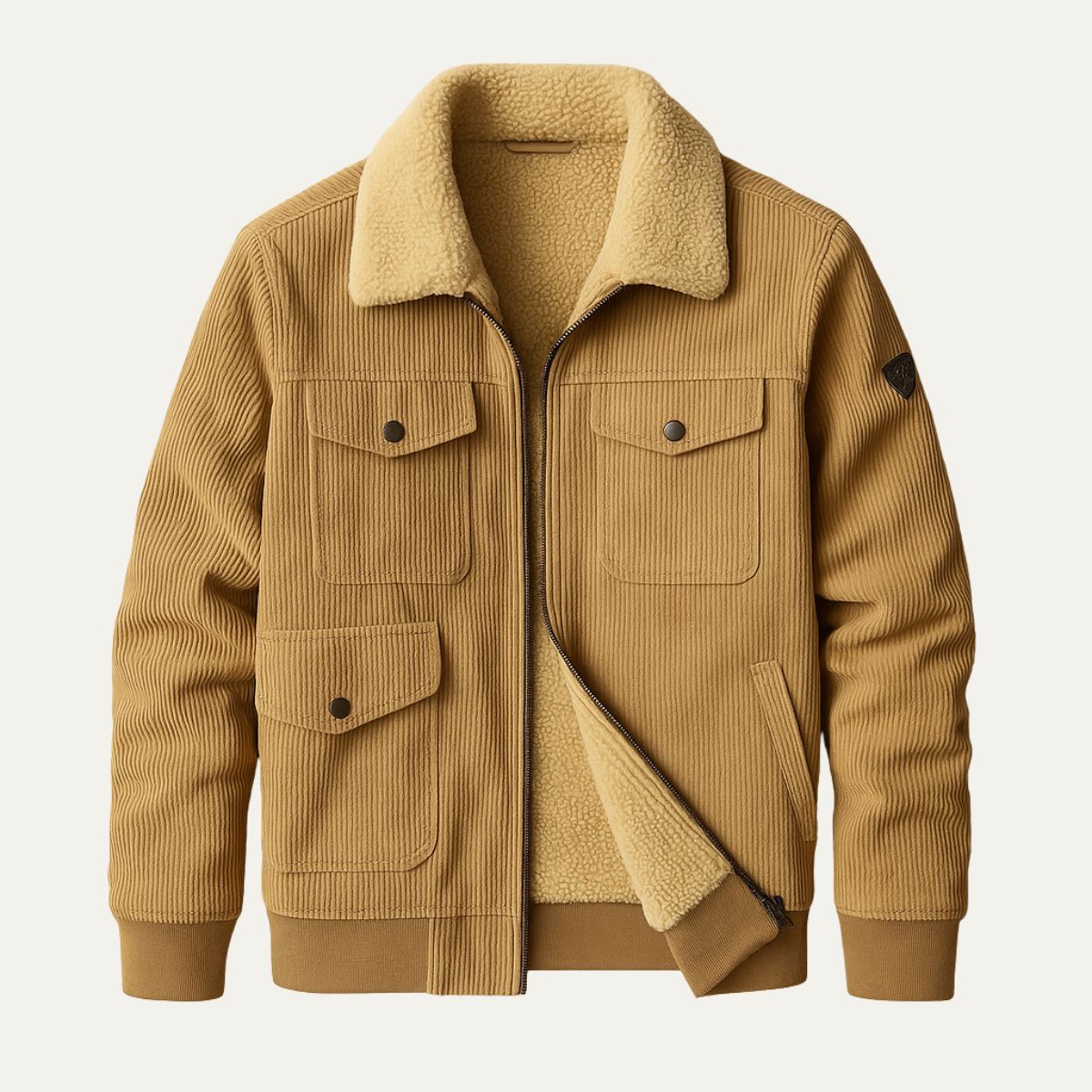 Vintage herrskorduroyjacket med mysig fleecefoder från Tallinn