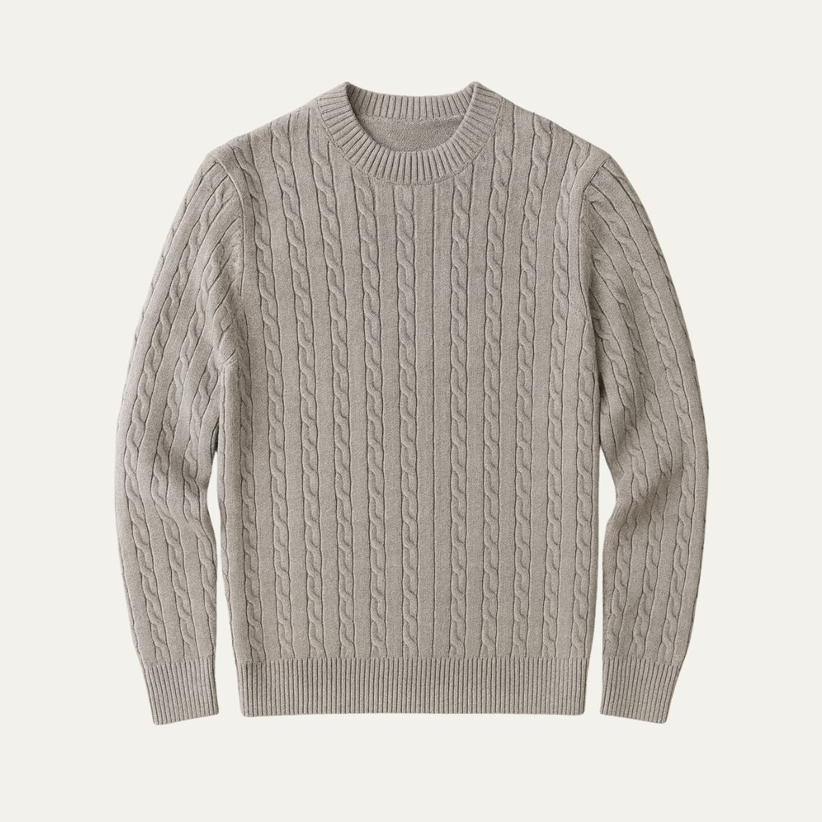 Pull En Molleton En Laine Mérinos En Cachemire Versailles pour Hommes - Gris