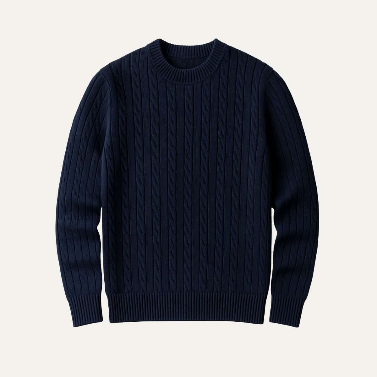 Elegant herrpullover i kashmir och merinoull – marinblå