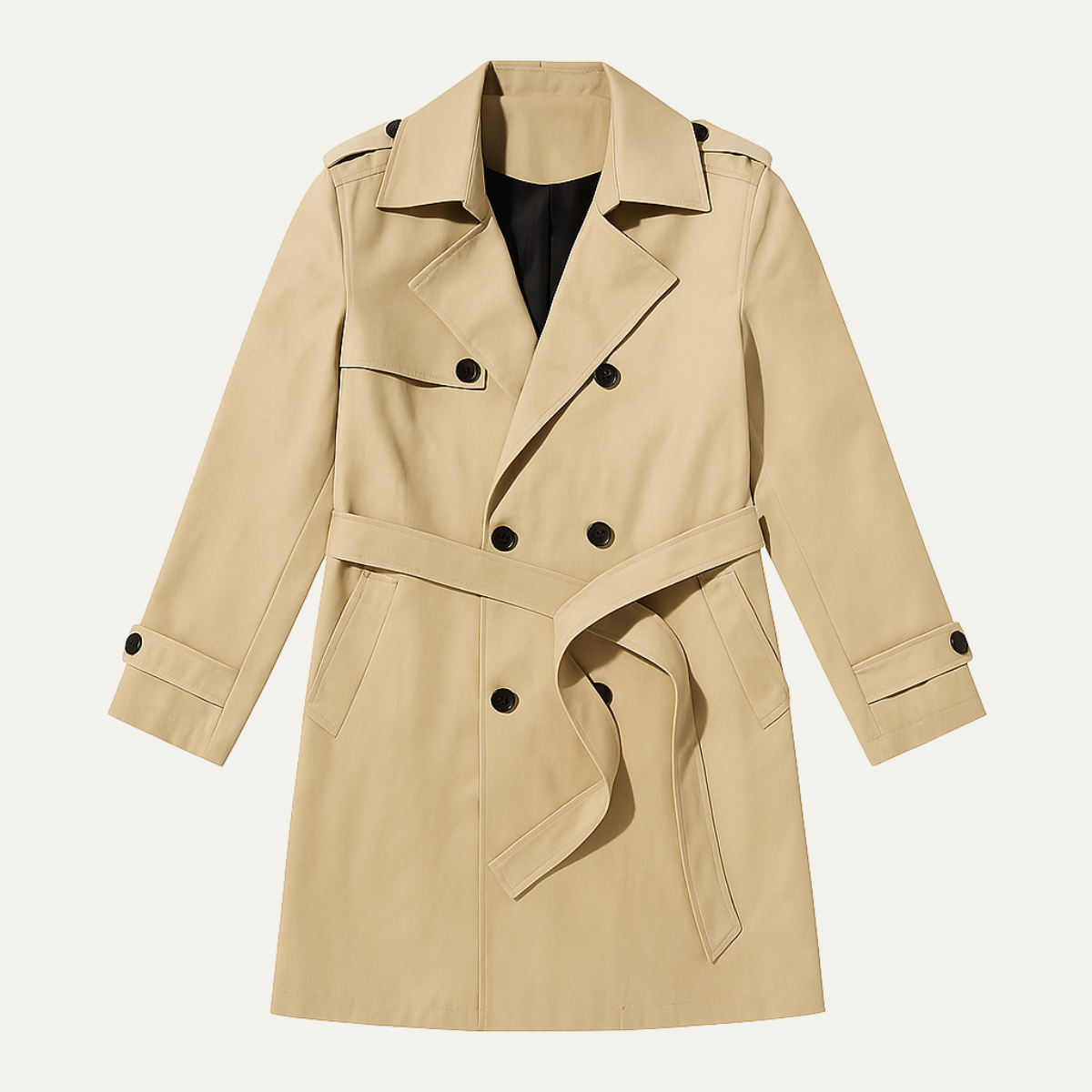 The Crownport – Klassisk Dubbelknäppt Trenchcoat för Herr